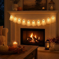 3 Pack 10 LED Halloween Ghost Garland Lights 2m Warm White Hanging String Lights