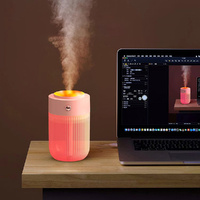 250ML Air Humidifier Colorful Marquee Humidifier Portable Sprayer USB Atomizer LED Lamp for Home Car-Pink