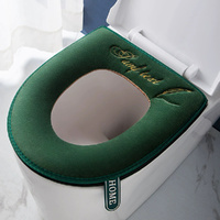 2 Pack Universal Toilet Seat Cover Winter Warm Soft Toilet Mat Bathroom Washable with Zipper Handle