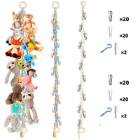 2pcs Stuffed Animals Storage Chain Organizers 2m Cotton Hanging Storage Chain With 40 Clips