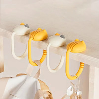 4 Pcs Cat Backpack Hook Desk Edge Hook Dormitory Gadget n No Drilling Holes Desk Side Hook