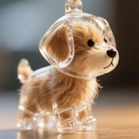 9PCS Clear Puppy Hair Memorial DIY Pendant Keychain Keepsake Capsule Pet's Dog Fur Container