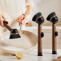 2 Pack Pot Brush Long Handle Kitchen Cleaning Brush With Built-In Detergent Dispenser Kitchen Tool