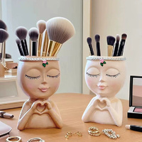 2Pcs Desktop Organizer Pen Holder Cute Pencil Holder Makeup Brush Holder Home Decor