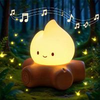 Campfire Night Lights With White Noise Creative Room Decoration Atmosphere LED Light Desk Lamp