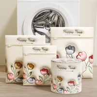4 Pack Portable Washing Machine Laundry Bag Printing Mesh Wash Bag Foldable Laundry Wash Bag