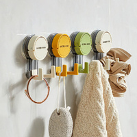 6 Pack Suction Cup Double Head Hooks Bathroom Kitchen Hook Seamless Coat Hook Home Storage Hooks