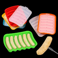 5 Pack Silicone Sausage Molds with Lid Food Baked and Steamed Ham Hot Dog Making Mold Baking Tool