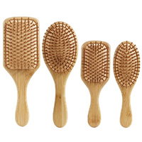 4Pcs Natural bamboo paddle comb air cushion comb scalp massage anti-static tangle free combs