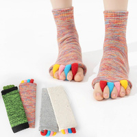 4 Pairs Yoga Sports Five Toe Separator Socks Alignment Pain Health Massage Socks