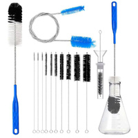 12pcs Glass Tube Pipe Cleaners Brush Kit,Long Nylon Straw Brush For Glass Funnel And Bottle