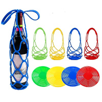 4 Pack Silicone Wine Bag Hollow Out Milk Tea Bag Folding Reusable Coaster Wine Carrier Tote