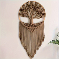 Tree of Life Macrame Wall Hanging Boho Handmade Woven Tapestry Dream Catcher Wall Decor