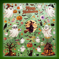 2 Set Halloween Window Sticker Set PVC Static Cling Halloween Decals Double-Sided Glass Sticker