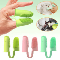 6 Pack Dog Toothbrush 135o Surround Bristles Pet Soft Double Finger Toothbrush