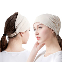 2Pcs Confinement Hat Scarf Bandana Headwear for Women Turbans for Ladies Headwrap