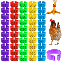 16mm 100 Pcs Chicken Leg Rings Colorful Readable Numbered Chicken Identification Leg Bands
