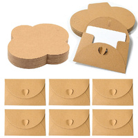 50Pcs Kraft Paper Greeting Card with Envelope Festival Blessing Card DIY Gift Cards