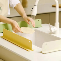 3Pcs Silicone Kitchen Sink Water Splash Guard Washing Basin Water Blocking Board Anti-Water Board