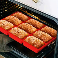 2pcs Silicone Loaf Pan Non-Stick  Bread Pan 9 Cavity Silicone Bread Baking Mold