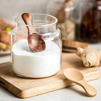 8Pcs  Wooden Spoons  Kitchen Spice Condiment Spoon Sugar Coffee Scoop Kitchen Gadgets