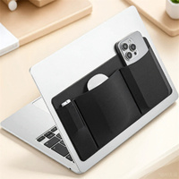 2 Pack 3-Pocket Mouse Storage Bag Self-Adhesive Mouse Storage Bag Multi-Functional Mouse Organizer