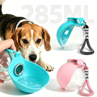 2 Pack Portable Dog Water Bottle Leak Proof Pet Travel Feeder With Foldable Bowl Lanyard