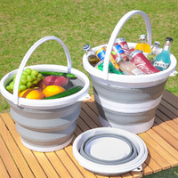 2 Pack Collapsible Bucket 10l+5l Cleaning Bucket Mop Bucket Foldable Portable Water Bucket