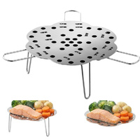 Stainless Steel Folding Steamer Basket Expandable Steamer with Rack for Dumplings & Fish Pot Cooker
