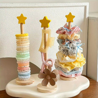 3 Pack Wooden Hair Scrunchies Organizer Hair Band Display Stand Headband Bracelet Holder
