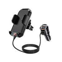 Bluetooth 5.0 Hands-free Car Kit FM Transmitter with a QC3.0 dual USB car charge