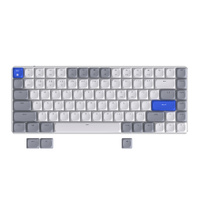 AUSDOM 75% Mechanical Keyboard, 84 Keys Compact Low Profile Wireless Gaming Keyboard with White LED Backlit Bluetooth 2.4GHz USB-C