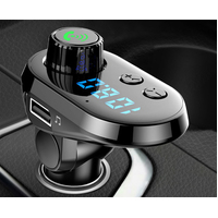 Hands-Free Bluetooth FM Transmitter Car Kit with three charging ports