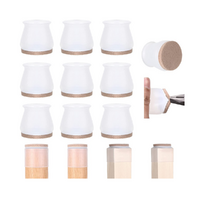 16 PCS Silicone Furniture Silicone Protection Cover with Anti-Slip Felt Pads