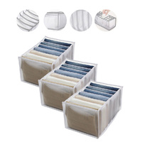 3 Pack Jeans Compartment Storage Box Closet Drawer Mesh Pants Storage