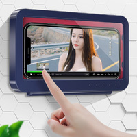 Wall mounted bathroom waterproof phone case with rotatable