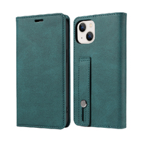 Flip Phone Case Wrist With Phone Leather Case iPhone Case For iPhone-Mint Green