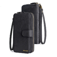 Multifunctional Wallet PU Leather iPhone Flip Cover Insert Card Case-Black