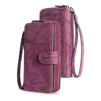 Multifunctional Wallet PU Leather iPhone Flip Cover Insert Card Case-Wine