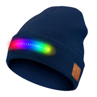 LED Bluetooth Beanie Headphones Hat With RGB Light Flash Glow Party Hat
