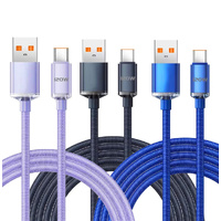 3 Pack 120W 6A Fast Charge USB Type C Quick Charge Cable Fast Data Cables