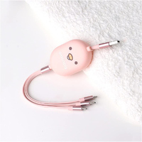 Retractable USB Three in One Data Cable for Huawei Android Apple Charging Cable