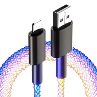RGB light-emitting fast charging data cable for apple iphone ipad/Type-C/Micro usb