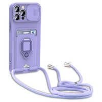 Zipper holster insert card phone case for iPhone 13/13pro series-Purple