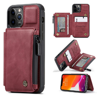 Double Magnetic Zipper Wallet Case with Credit Card Slot?for iPhone 12 Serise