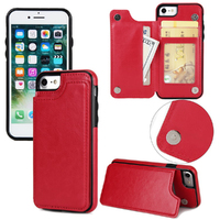 Slim Fit Leather Wallet Case for iPhone 6/6S/6plus/6s plus-Red