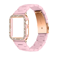 Resin Strap And Diamond Case Set for Apple Watch 38/40/41/42/44/45MM