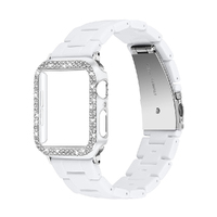 Resin Strap And Diamond Case Set for Apple Watch 38/40/41/42/44/45MM