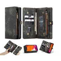 2 in 1 detachable leather zipper wallet case for iphone