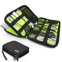 Multi-function Double Layer Electronics Organizer Storage Bag-Black